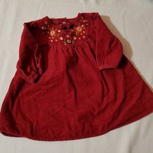 Gymboree Vintage Harvest Leaves 6-12 Month Corduroy embroidered dress VGUC-GUC